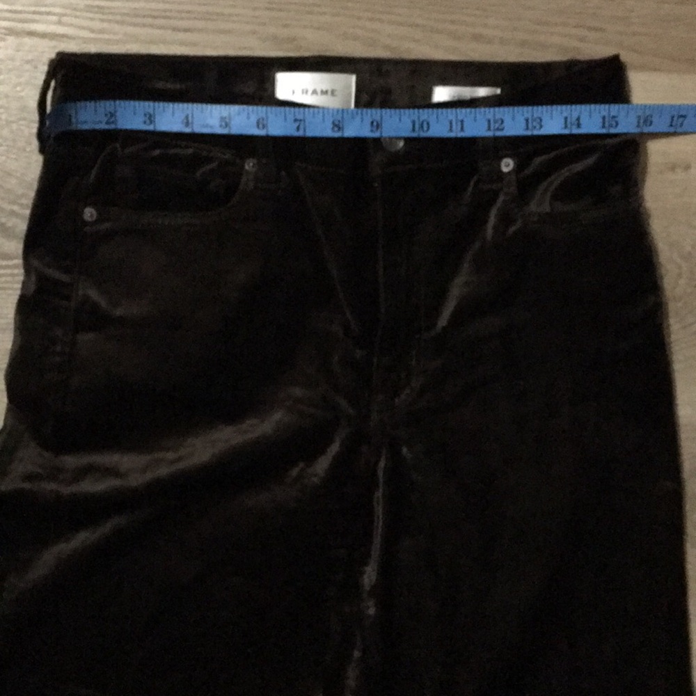 FRAME LE SLIM VELVET PALAZZO High-Waist Wide-Leg CLOVE COLOR SIZE 28 - Picture 4 of 8
